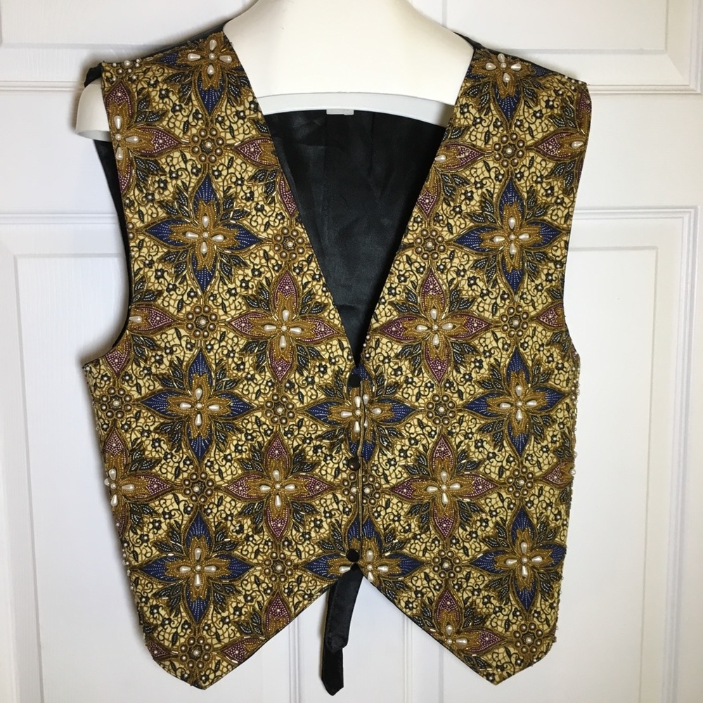 Vintage Bali Chic Beaded Front Vest